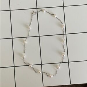 Elegant Silver Pearl Necklace